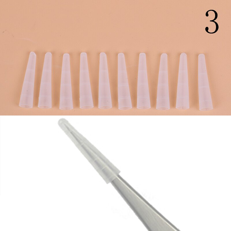 10 stuks 4 stijlen wimpers hulpgereedschappen ent wimpers pincet siliconen hoezen tips pincet beschermhoesjes: Type 3
