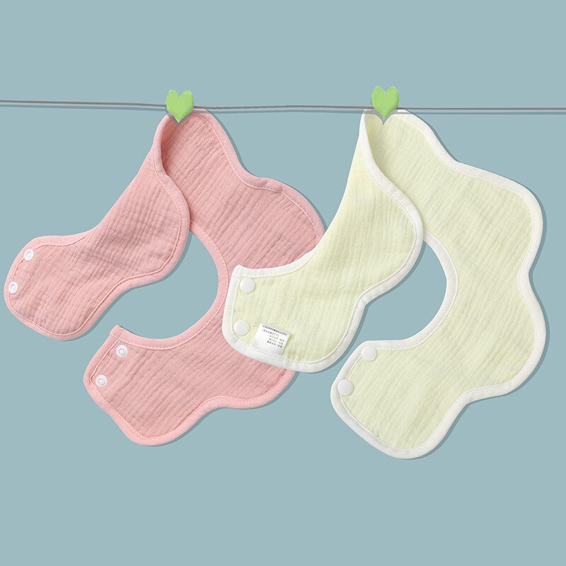 Baby Petal Bib Newborn Absorbent Cotton Saliva Towel Infant Boy Girl Feeding Burp Cloth Bandana Scarf Toddler 360 Rotate Bibs