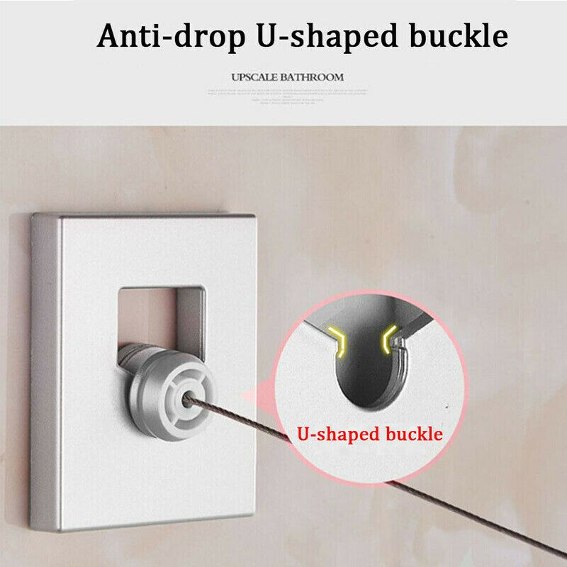 Indoor Outdoor Retractable Laundry Clothesline Washing Clothes Line Shrinking Clothesline