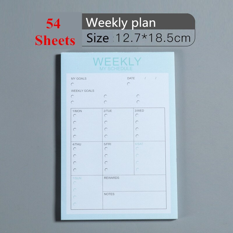 Kawaii A4 planificateur mensuel A5 Plan hebdomadaire Agenda 365 jour cahier école fournitures de bureau Journal livre papeterie Kpop: Weekly plan-blue2