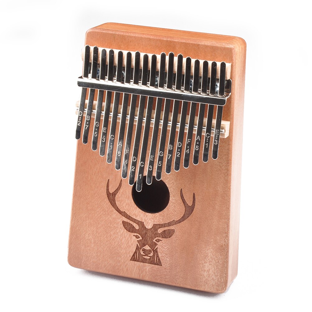 Juego de instrumentos musicales de Piano de pulgar de madera Kalimba de 17 teclas con pegatina de martillo, xilófono de caoba de Acacia para niños y adultos