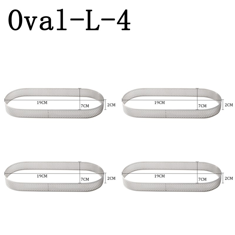 SHENHONG Oval Tartlet Molds French Dessert Mousse Fruit Pie Tart Ring Quiche Cake Mold au Citron Tarte Tatin Cheese Pan: Size L 4 Pieces