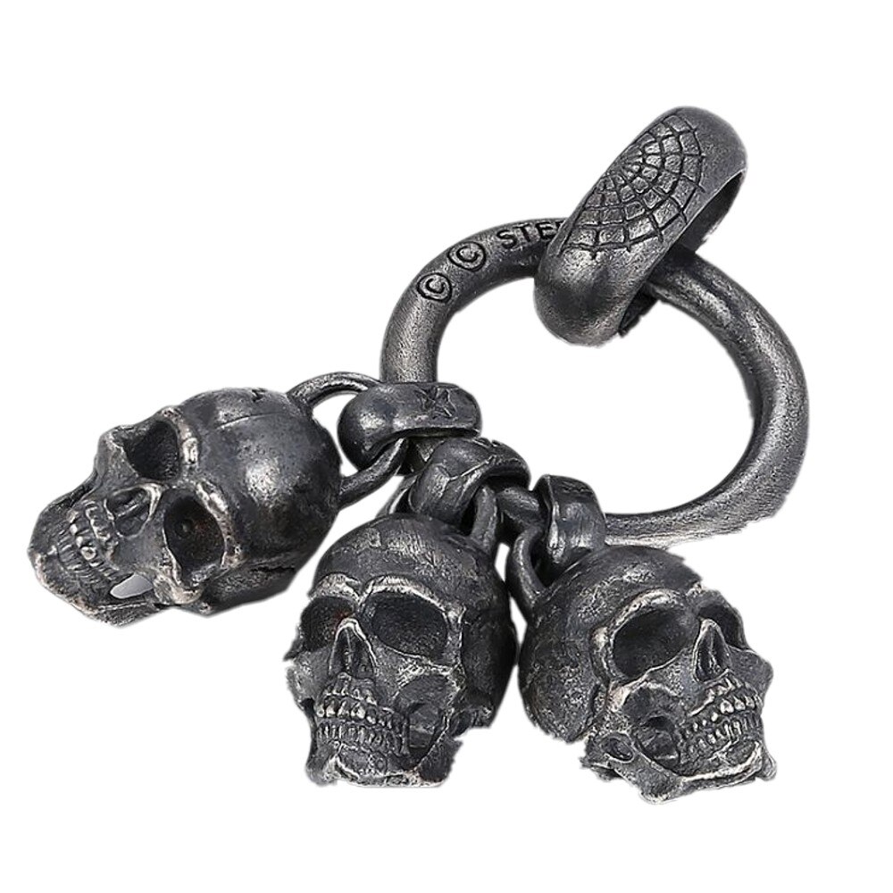 Bocai Echte Pure S925 Zilveren Hanger Voor Mannen Black Skull Rock Punk Persoonlijkheid Vintage Trend Man Hanger