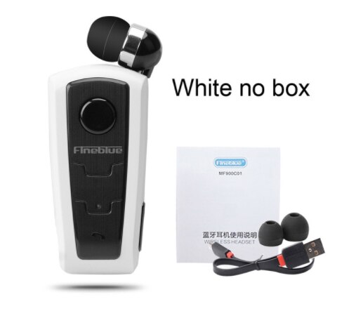 100% Original Fineblue F910 Wireless Bluetooth V4.0 Headset In-Ear Vibrating Alert Wear Clip Hands Free Earphone For Smartphones: White no box