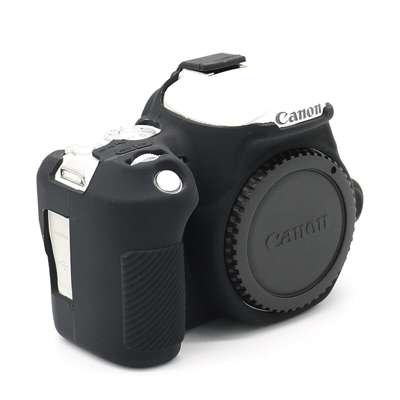 Funda de silicona de goma para cámara Canon EOS 200D Rebel SL2 Kiss X9 DSLR, Protector de cuerpo suave, piel: Black