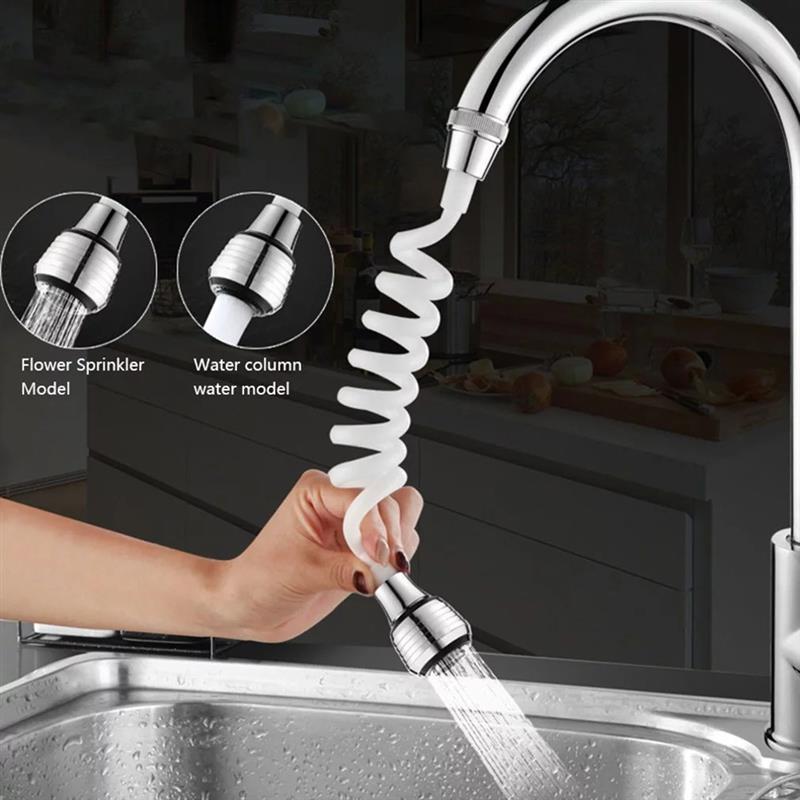Keukenkraan Uitbreiding Extender Draaibare Lange Slang Draagbare Pullable Schuimende Badkamer Douche Kraan Voorjaar Buis