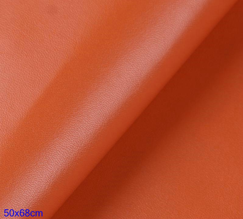 50 x 68cm imitert pu lær stoff øko lær møbler materiale bil napa vinyl lær skinn møbel stol møbelstoff stoff: 32 oransje