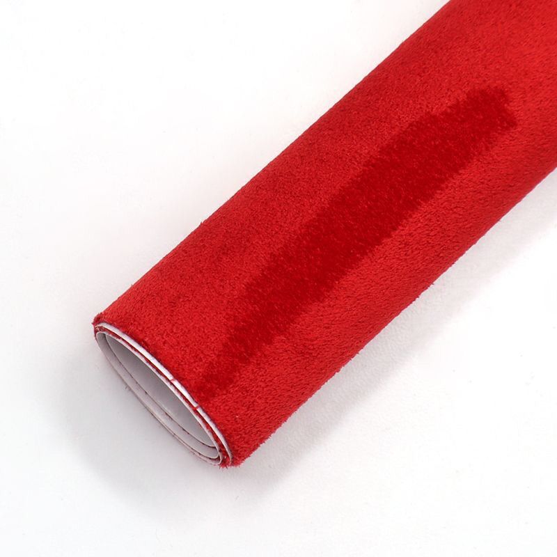 Self Adhesive Suede Fabric, Velvet Sticky Headliner Upholstery Fabrics for Car Interior Modified, DIY Art Crafts, 140cm Width: L / Red