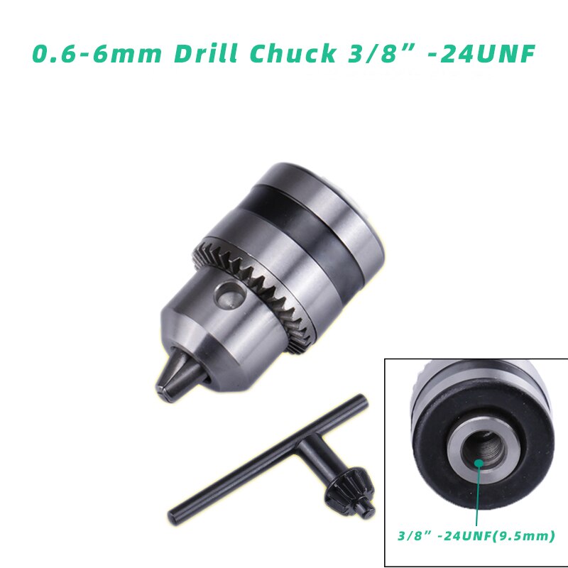 Drill Chuck &amp; Drill Chuck Adapter Convert Impact Wrench Into Electric Drill - 1/2"-20UNF &amp; 3/8"-24UNF Thread 3 Jaw Chuck: 24 UNF 0.6-6mm-G