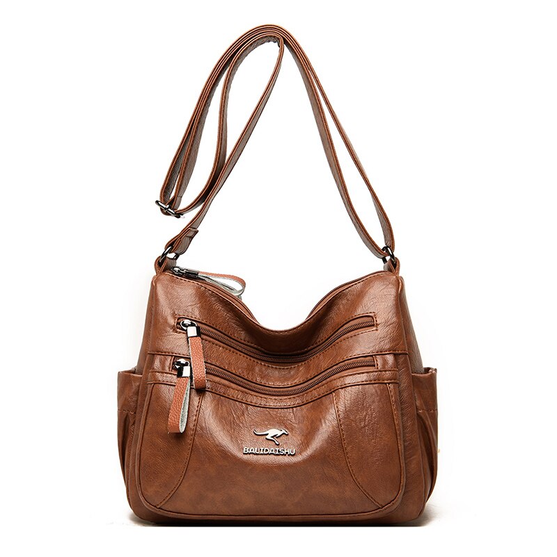 OLD TANG Winter Casual Pu Leather Solid Color Zipper Shoulder Bags for Women Autumn and Winter Brand Crossbody: Yellow