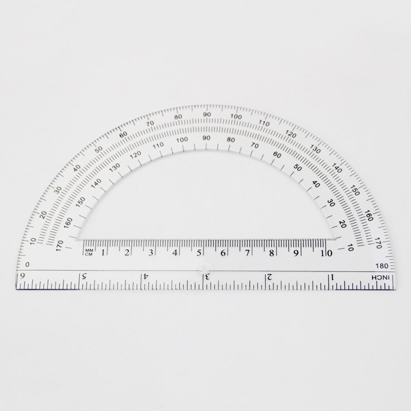 2 Pcs/lot Transparent Plastic Protractor Ruler Math Protractors Digital Protractor School Educational Supplies 180 Degrees,15CM