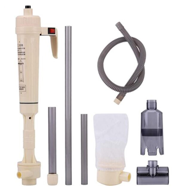 Electric Aquarium Gravel Cleaner AC/Battery Powered Fish Tank Siphon Water Change Cleaning Tool Sand Washing Filter Brush