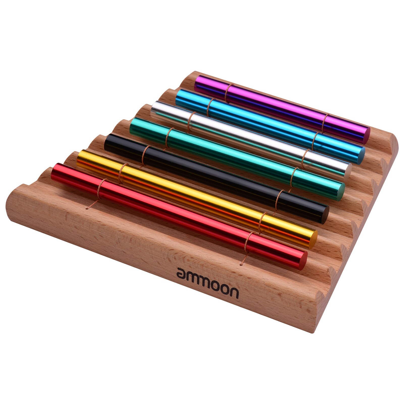 ammoon 7-Tone Tabletop Chimes Meditation Chime Colorful Wind Bell Children Educational Musical Percussion Instrument with Mallet