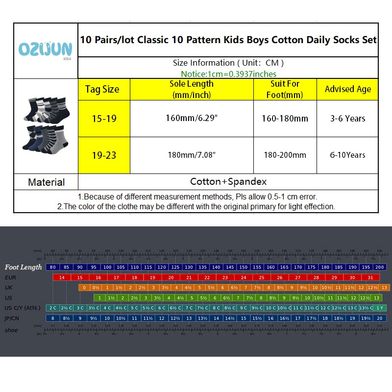 10 par/partia klasyczny 10 wzór dzieci chłopcy 3-10 lat bawełna codzienny zestaw skarpet dzieci chłopcy paski ciemny kolor skarpetki studenckie