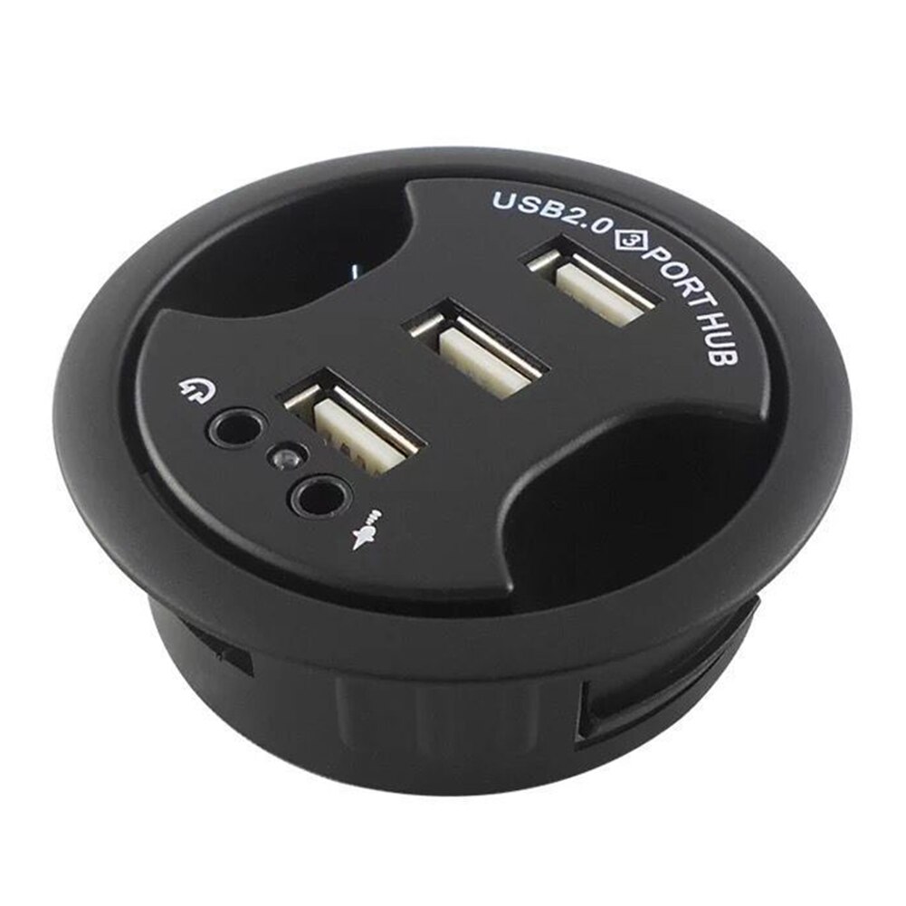 USB 2.0 Multifunctional Portable High Speed Hub Mobile Accessories 3 Ports Charger Stereo Sound Adapter Overload Protection Desk