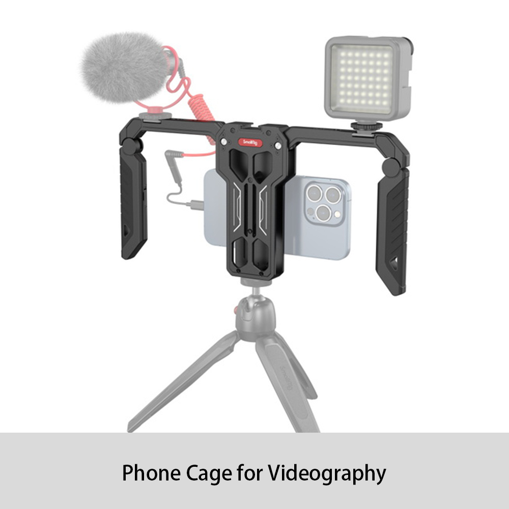 Smallrig Universele Smartphone Kooi Voor Iphone 13 Pro/Pro Max Met Opvouwbare Handgrepen Draadloze Controles Rig: only Phone Cage