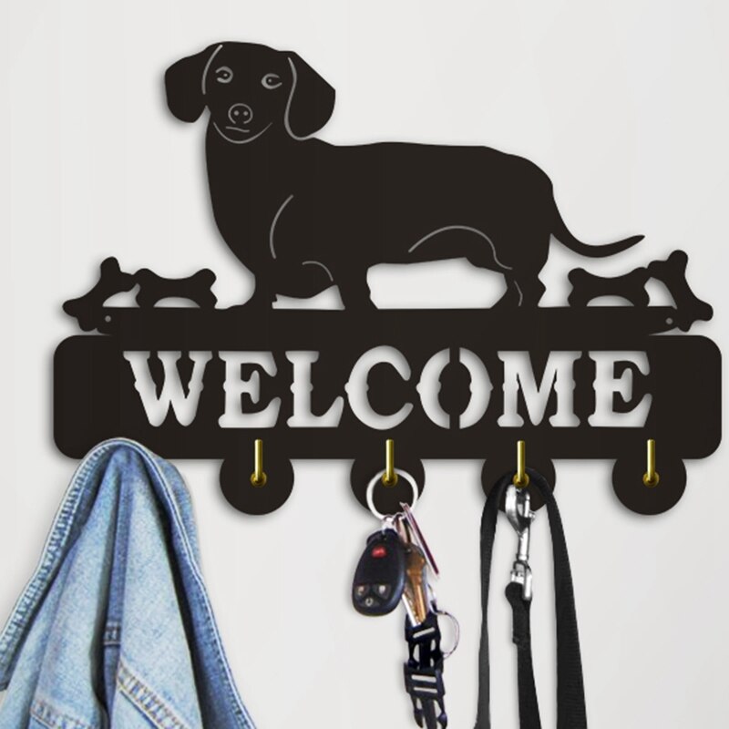 Teckel Muur Haak Worst Hond Welkom Dieren Hanger Kapstok Houten Sleutelhouder Paraplu Huishoudelijke Pet Shop Decor