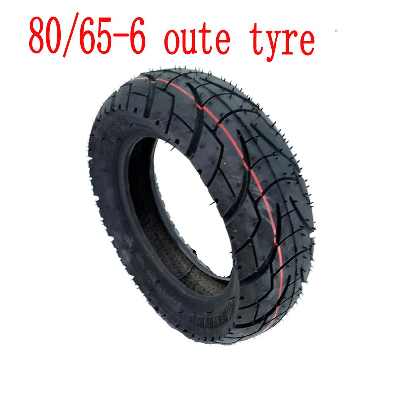 Neumáticos todoterreno sin cámara para patinete eléctrico, neumáticos gruesos de 10 pulgadas, resistentes al desgaste, 80/65-6: outer tyre