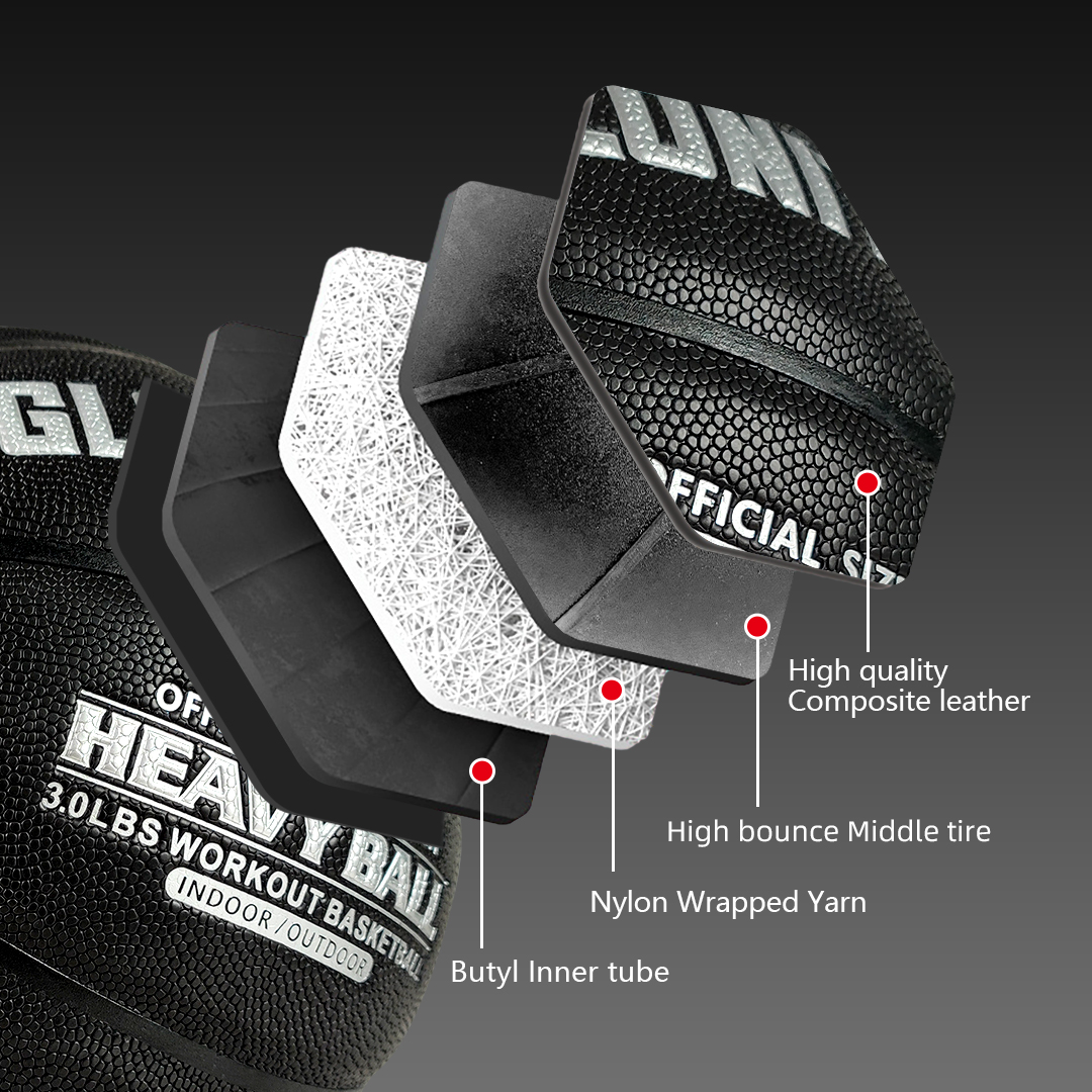 Baloncesto agraciado de 3 libras, tamaño 7, pelota pesada de entrenamiento especial para interiores y exteriores para mejorar la manejo de la pelota, habilidad de paso de goteo