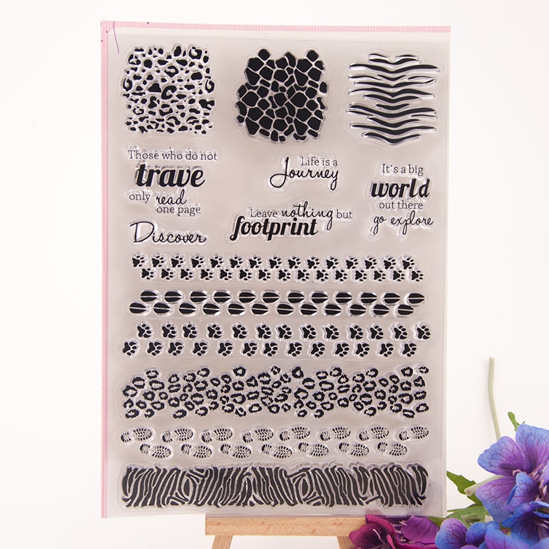 Foot Paw Footprint Line Block Transparent Clear Silicone Stamp for Seal DIY Scrapbooking Photo Album Clear Stamp Sheets