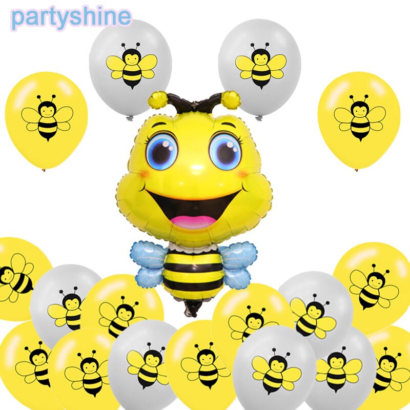 Bee Balloons Set Cute Cartoon Bumble Bee Ballons For Baby Shower Favors Supplies Forest Theme Kids Birthday Party Decorations
