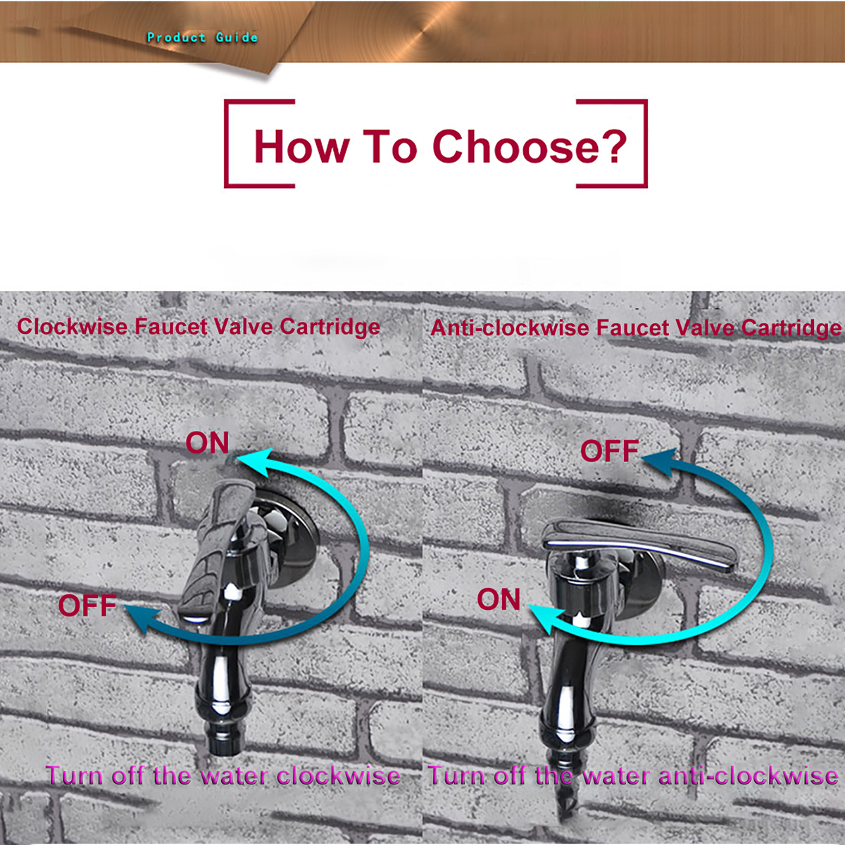 Universal Replacement Tap Valves Brass Ceramic Disc Cartridge Inner Faucet Valve for Bathroom Kitchen Clockwise / Anti-clockwise