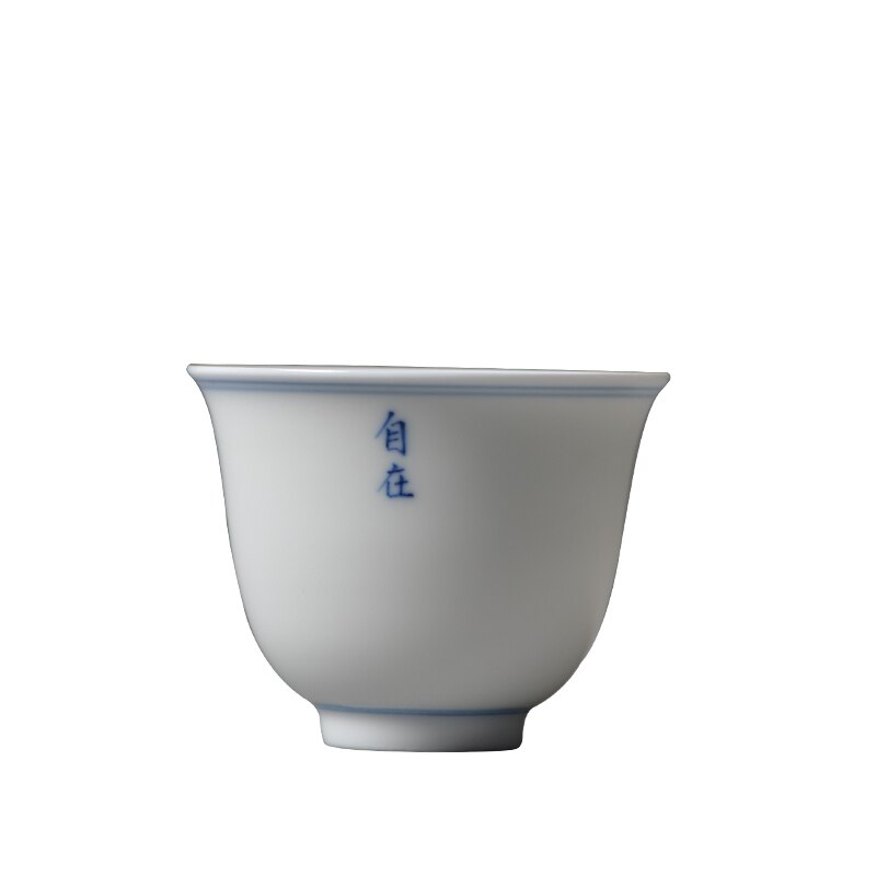 Jingdezhen Glazuur Onder handgeschilderde Porselein Dubbele Cup Xuan Wen Cup Zes Graden van Cup Monster Thee Cups 80ml F