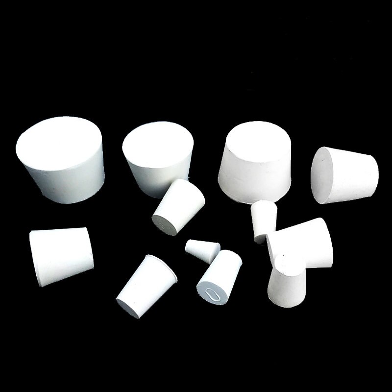 Chemistry Laboratory 000# to #10 White Rubber Stopper for Glass Flask,Test tube rubber cap Drain pipe seal plug choke plug