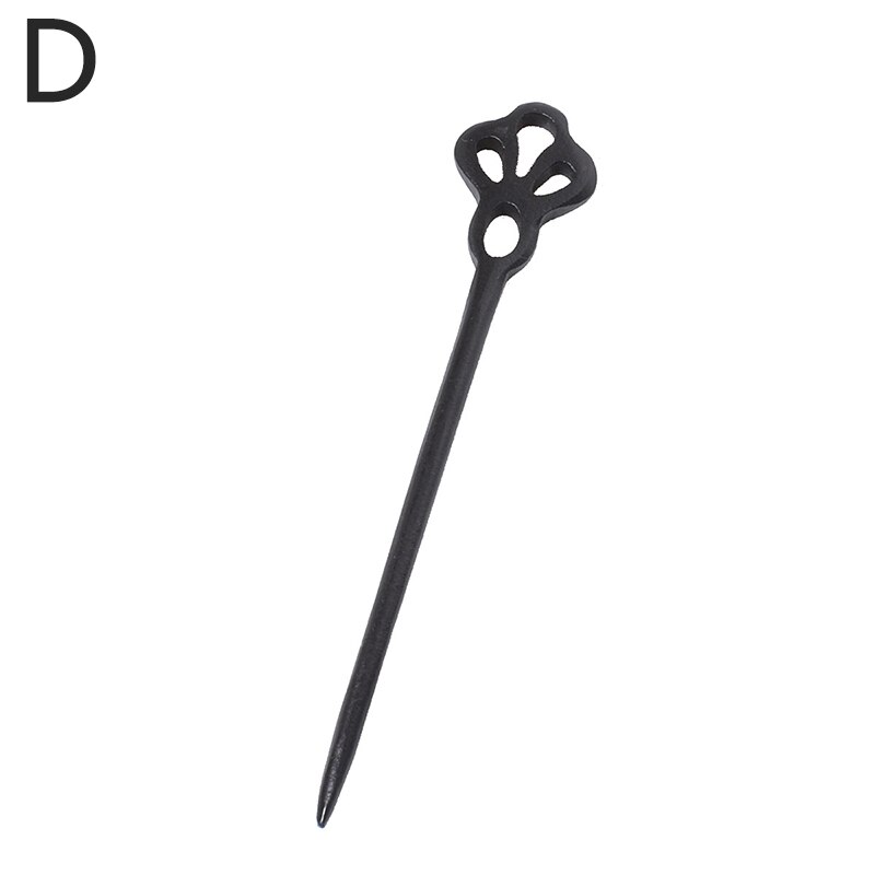 Handsnidade svart ebenholts trä hårnål lång fjäril drake vinkel hår pinnar kvinnor bröllop accessoarer brud huvudbonader smycken: D