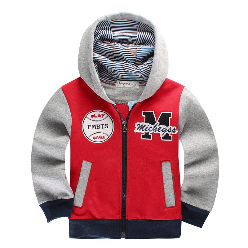 Børn sweater baby drenge piger forår og efterår lynlås hættetrøje børn letter fleece cardigan 2-6 år: Rød / 6