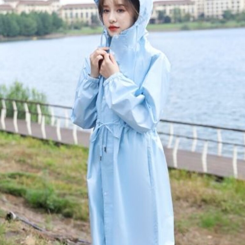 Women Waterproof Raincoat Hoodie Outdoor Running Tourist Raincoat Rain Gear Rain Protection Chubasquero Mujer Women Coat