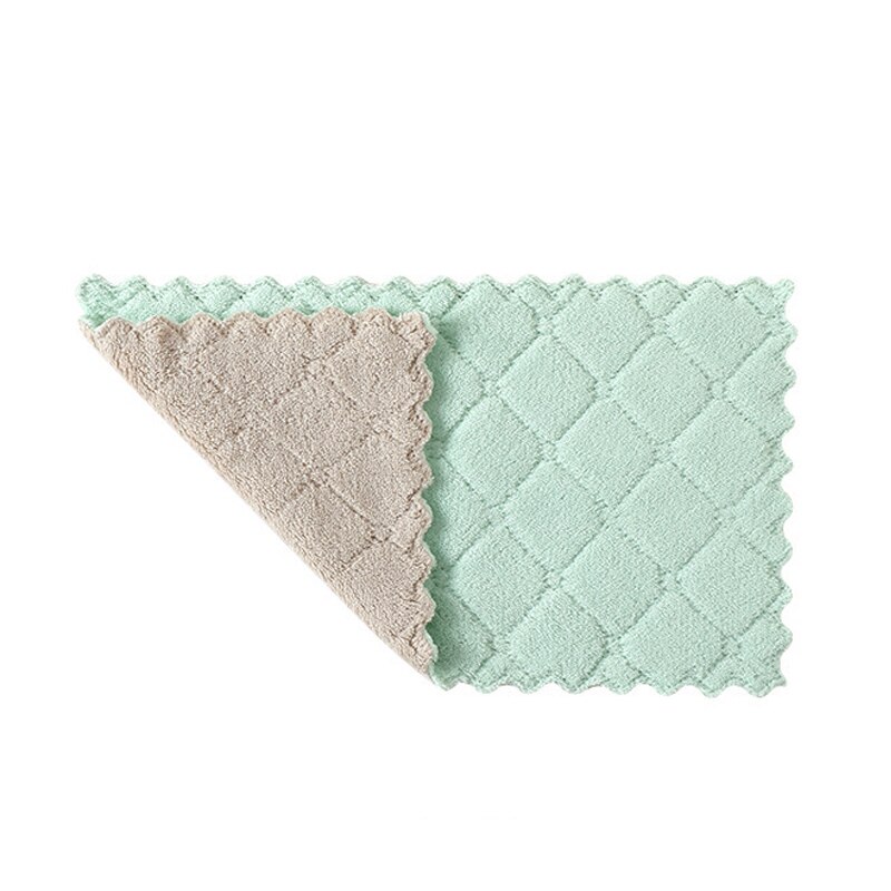 GIANTEX 5pcs Solid Soft Water Absorbent Microfiber Hand Towel Hanging Bathroom Kitchen Towel Cleaning Cloth Quick Dry Towel: Green