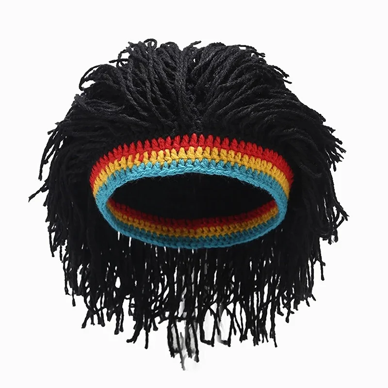 Mannen Vrouwen Synthetische Pruik Valse Vlecht Dreadlock Dreadlocks Beanie Cap Handgemaakte Gehaakte Hoed Rasta Jamaica Cosplay Party Hoofddeksels