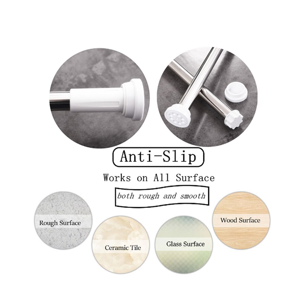 Barra de tensión para Cortina de ducha, varilla ajustable, muelle de tensión, fácil de instalar, varilla elástica, percha para varilla, productos de baño XH8Z NO06