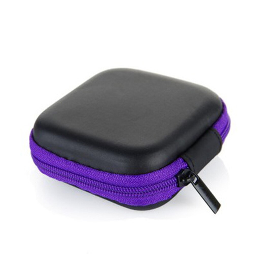 Portable Silicone Coin Purse Mini Round Bag For Earphone SD Cards Cable Cord Wire Storage Key Wallet: Purple 