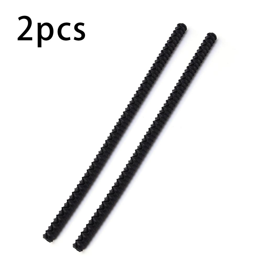 Silicone Threaded Oven Shelf Edge Protector Guard High Temperature Heat Resistant Strip Rack Shield Burn Protector Rack Cover: 2pcs Black