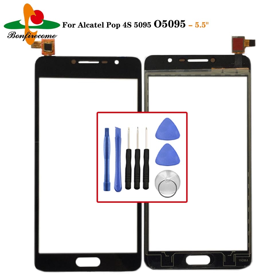 For Alcatel Pop 4S 5095 5095K 5095B 5095I OT5095 Touch Screen Digitizer Sensor Outer Glass Lens Panel
