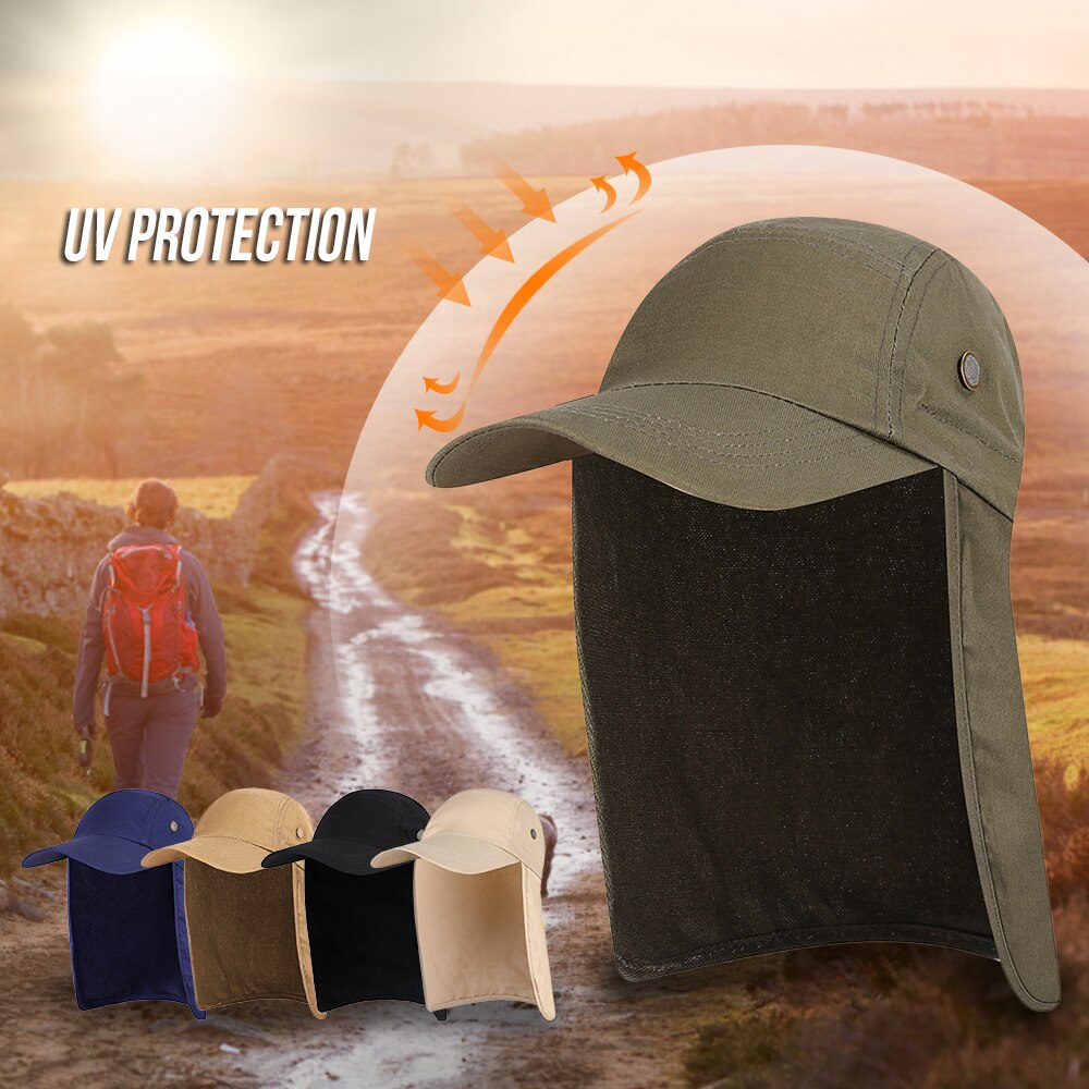 Mannen UPF 50 + Zonwering Vissen Cap Hoed Brede Rand Vissen Zon Cap Hoed met Nek Flap