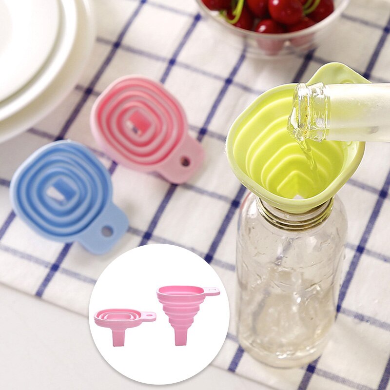 Foldable Funnel Silicone Collapsible Funnel Portable Funnels for Fuel Hopper Collapsible Beer/ Oil Funnels Kitchen Tools