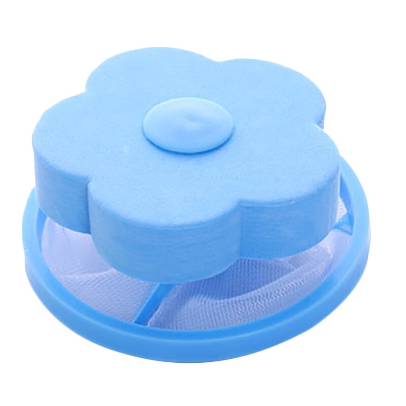 Reusable Washing Machine Floating Lint Mesh Trap Bag Pet Fur Hair Catcher Filter Net Pouch Household Tool Laundry Balls: Blue
