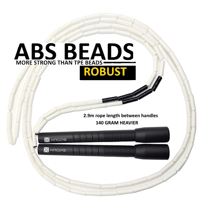 NEVERTOOLATE ELEVATE ROPE RUSH ATHLETICS BEADED JUMP SKIPPING ROPE RAINBOW HARD BEADS 2,9 METER EINSTELL