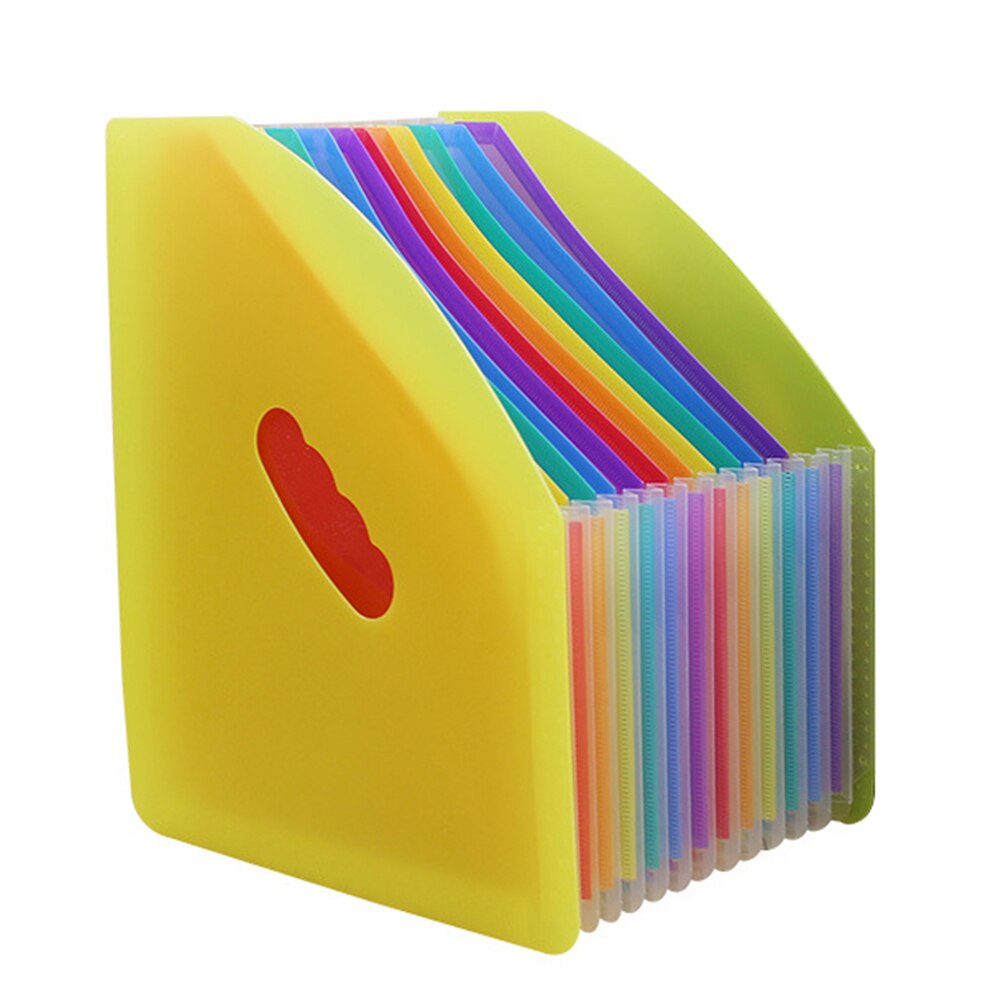 A4 Expanding File Folder 13 Grids Document Office Supplies Business Organizer Stationery File Bag Pouch Receipt Folder: yellow
