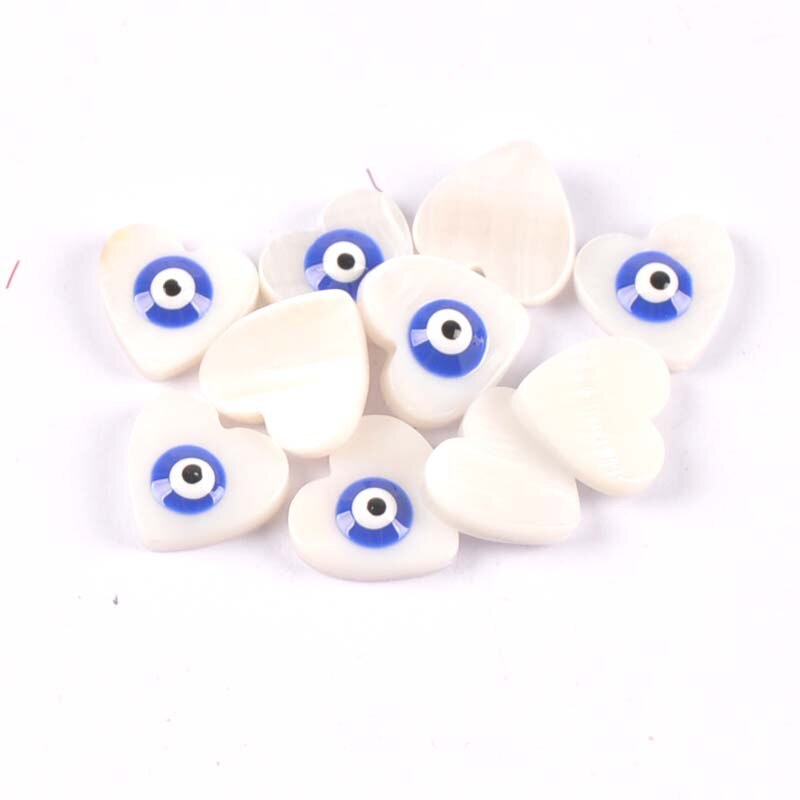 10 st 11mm hjärta onda ögon skal för gör-det-själv heminredning hantverk pärlemor snäckskal smycken att göra armband strand dekor  tr0363: 4