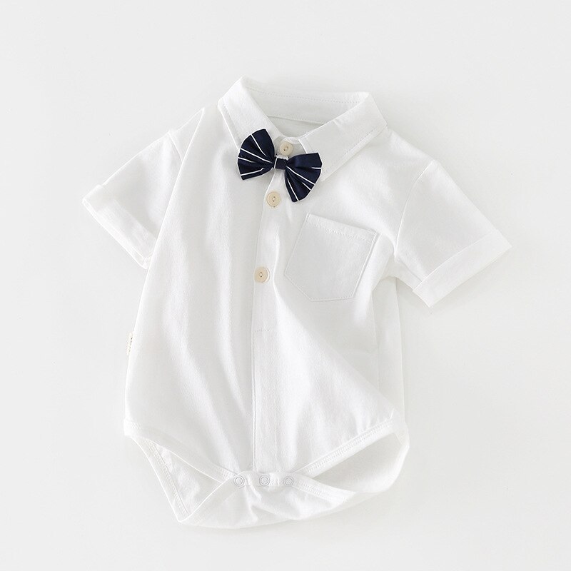 Style Cute Bowknot baby clothes Summer Newborn Kids Baby Boy Bodysuit Jumpsuit Clothing Outfits 0-18M