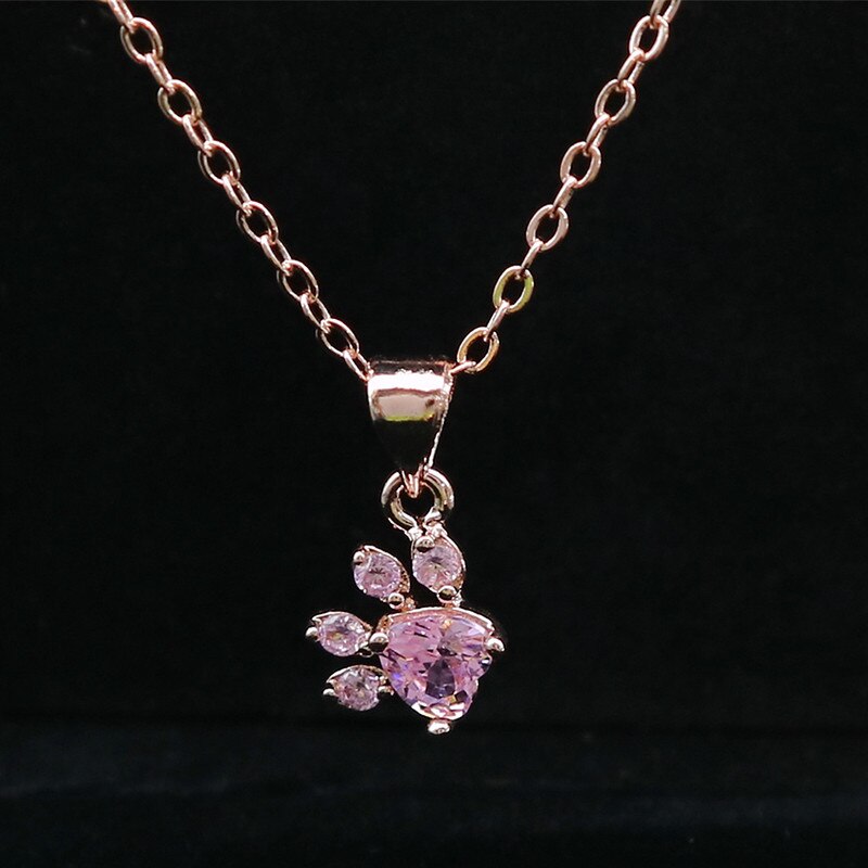 ROXI Bärentatze Katze Klaue Schmuck setzt für Frauen Rose Gold Ringe Zucht Ohrringe Halskette Armbinde Hochzeit Rosa Kristall CZ liebe