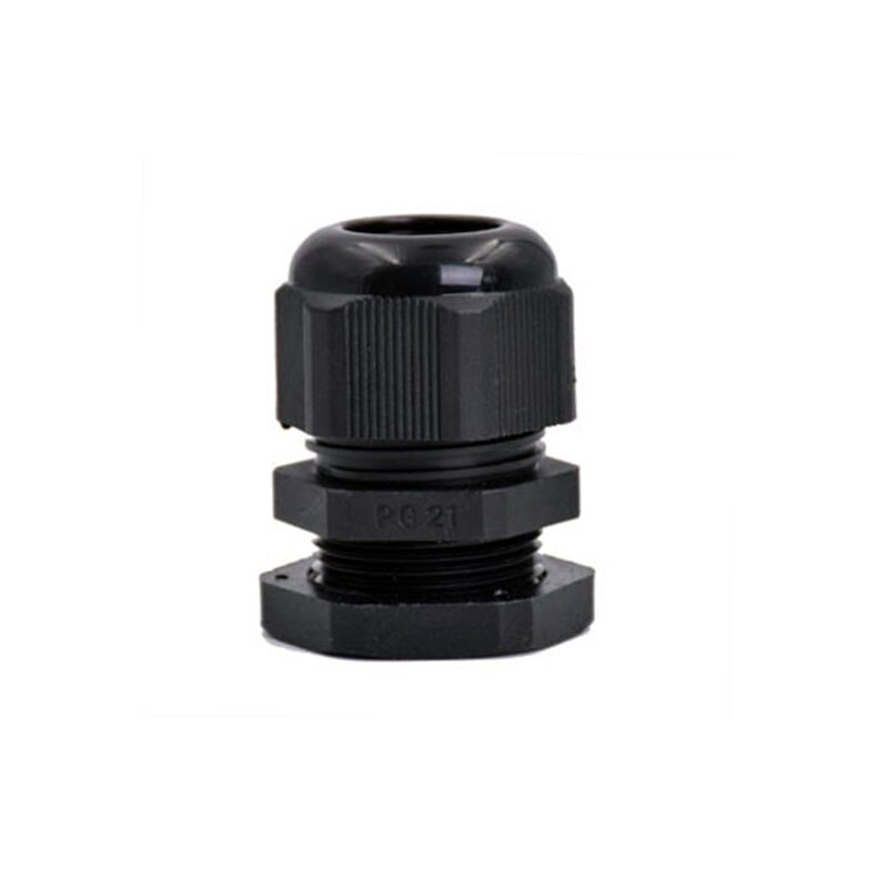 10PCS Cable Glands PG 21 Black White Waterproof Adjustable Nylon Connectors Joints With Gaskets 13-18mm For Electrical Appliance: Black