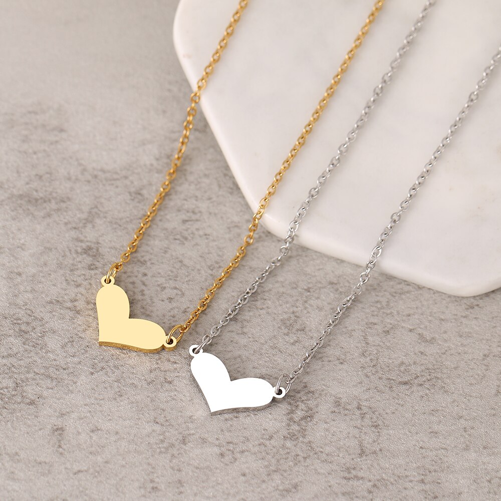 Collane in acciaio inossidabile coreano dolce amore cuore moda collana pendente catena collare collana per gioielli da donna regali per feste