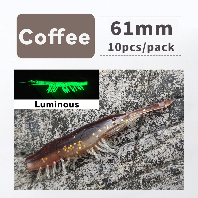ANKIKEDI-Señuelo de Pesca de Silicona Blanda Similar a una Gamba, Cebo para Pescar Lubina, Carpa o Lucio, Ideal para Usar desde Roca: Coffee