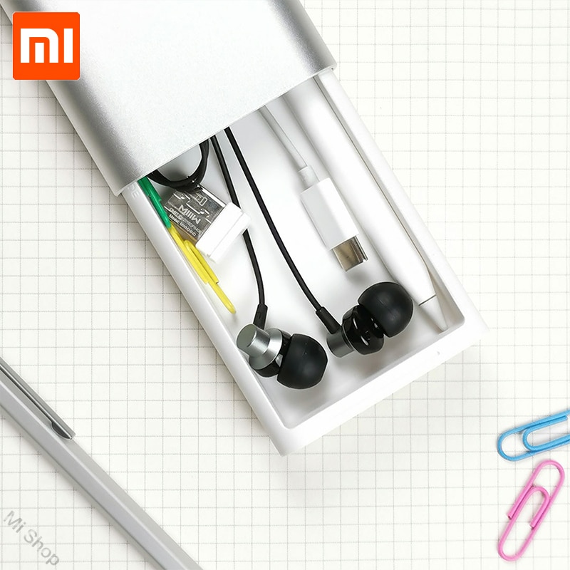 Xiaomi mijia miiw pennfodral kontor student pennfodral skolmaterial pennask aluminiumlegering abs+pc för äppelpenna 2