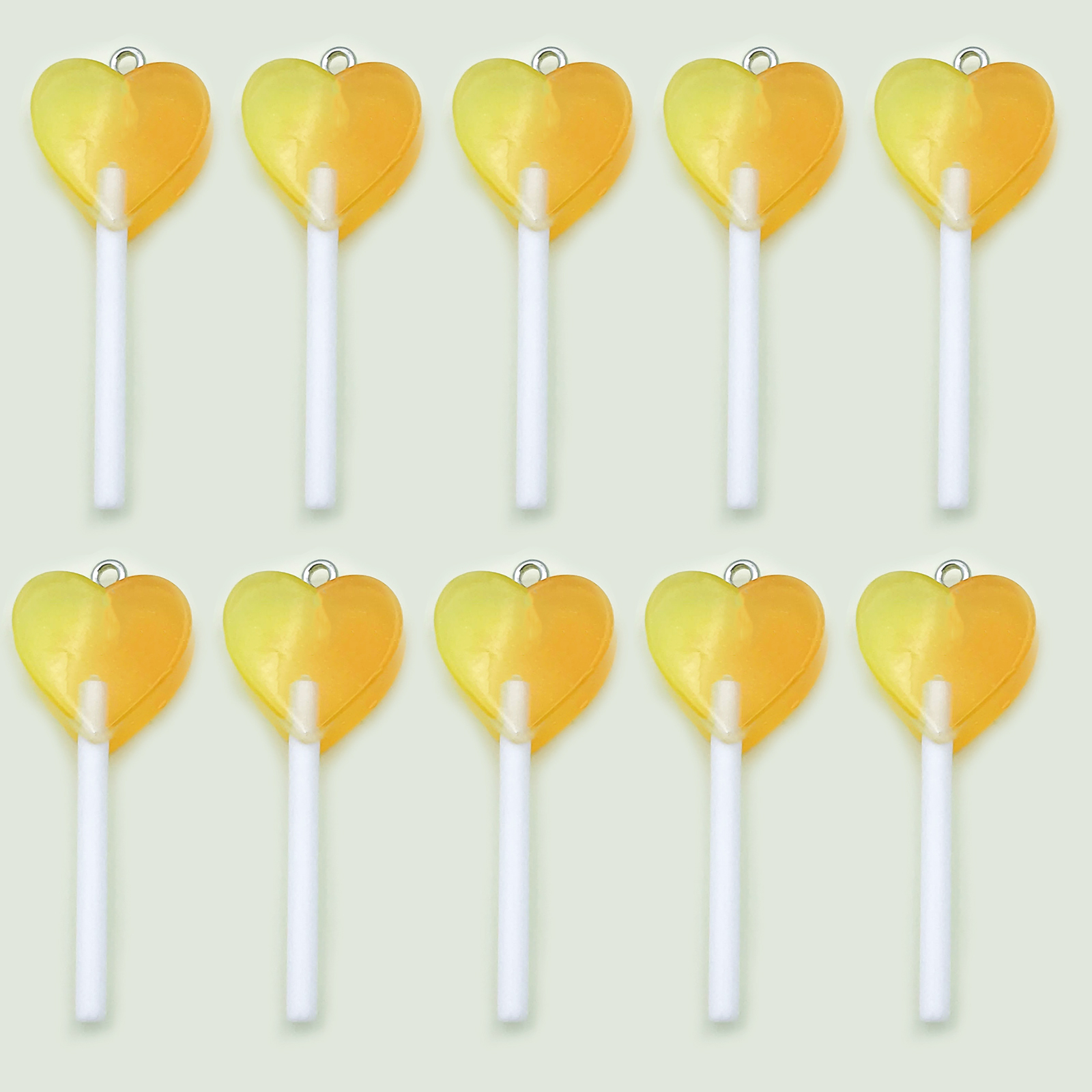 6/10 Uds. De abalorios de piruleta de comida de imitación de resina colorida para hacer joyería hecha a mano, accesorios, collar, pulsera, pendientes: Oro champán